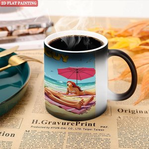 Frosted Black Exterior <b>Ceramic</b> <b>Mug</b> 11oz Heat Activated Daily Cup - Product Image 5