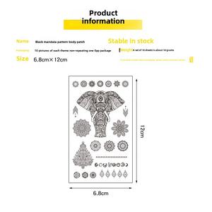 Di fascia alta retrò nero disegno Mandala temporaneo del tatuaggio adesivo impermeabile henné per il viso Sexy Totem per il commercio transfrontaliero - Product Image 3
