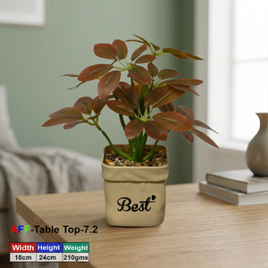 Plante succulente artificielle en résine écologique, feuille de mahogany en forme de parapluie, pour table d'intérieur - Product Image 3