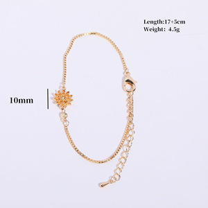 สร้อยข้อมือจี้ดอกไม้ประจำเดือนเกิดสุดน่ารัก |   ทองเหลืองชุบทอง 18K ประดับด้วยเพทาย |   ACEWORKS รุ่น BBC180-01 ขายส่งสุดฮิต - Product Image 5