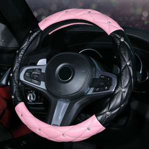 Cubierta de volante de coche para niña <span class=keywords><strong>y</strong></span> mujer, nuevo estilo, ostentoso Diamante, para VW Golf <span class=keywords><strong>y</strong></span> Ford Bronco - Product Image 2