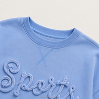 Sweat-shirt à col rond personnalisé décontracté de haute qualité, coupe ample, broderie de patchs, streetwear, manches longues, coton, pour femmes