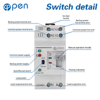 Rail DIN 2P 4P ATS Niveau Milliseconde 220V Commutateur de Transfert Automatique Double Alimentation Sélecteurs Électriques Interrupteurs d'Alimentation Ininterrompue