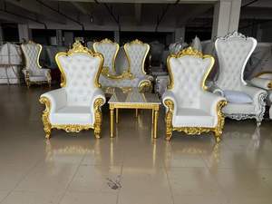 Silla de Trono Dorada para Bodas y Banquetes, Estilo Rey y Reina, Precio de Fábrica - Product Image 5