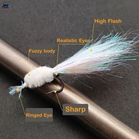 Crazy Charlie Bait Rig 3-Hook Fly Sabiki Rig Pré-monté Crazy Charlie Streamers pour la truite, le panfish, le maquereau, plumes 65cm 10 #   12 #