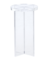 Table console moderne en acrylique poli effet diamant pour salon et salle à manger, table basse ronde avec design en forme de croix