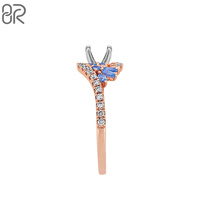 Anillo de Bodas de moissanita de oro de alta calidad, 10K, 14K, 18K, nuevo diseño, anillos de compromiso de diamantes de corte brillante redondo para mujer