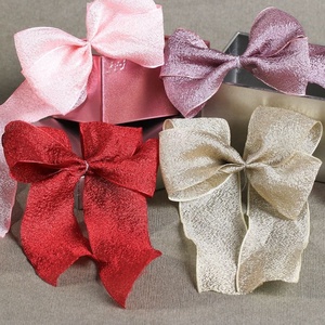 Bouquet de mariage fait main, ruban de <span class=keywords><strong>gaze</strong></span> à bords gaufrés, <span class=keywords><strong>double</strong></span> face, tissu voile 100% polyester pour décorations - Product Image 5