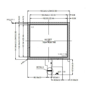 หน้าจอแสดงผลความสว่างสูง 8 นิ้ว 1024x768 800nits IPS LVDS TFT LCD พร้อมระบบสัมผัสแบบ Capacitive - Product Image 1