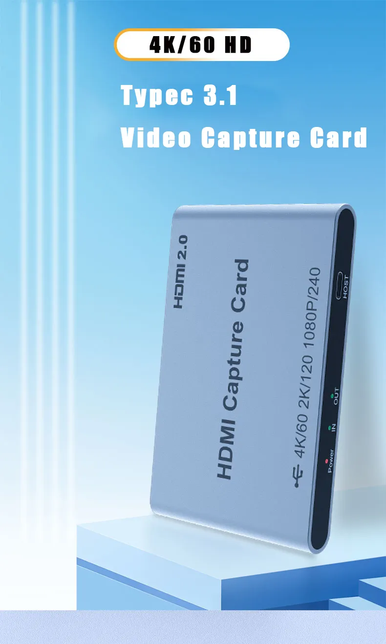 Nouvelle carte de Capture vidéo Usb 3.0 1080P 60Fps 4K Hdmi carte de Capture Hdmi vidéo 4K carte de Capture enregistrement vidéo diffusion en direct