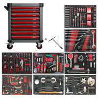 BESITA Chariot d'atelier à 9 tiroirs, boîte à outils de réparation avec ensembles d'outils à main pour voitures de luxe spéciales