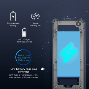 Ultra-thin Internal Battery Streamline Design Cerradura Inteligente Para Puerta Fingerprint <b>Lock</b> <b>Smart</b> Door <b>Lock</b> KX2 Door Handle - Product Image 6