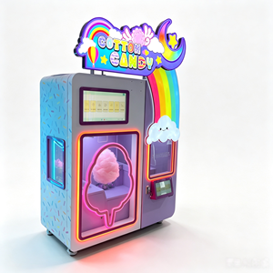 Máquina Popular para Hacer Algodón de Azúcar con Luces Decorativas Coloridas, Equipo Inteligente de Venta de Algodón de Azúcar <span class=keywords><strong>sin</strong></span> Supervisión para Interiores - Product Image 1