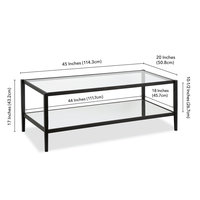 Table basse/console/d'appoint Kainice à 2 niveaux, en acier tubulaire, avec plateau en verre, design moderne, robuste, rangement, meubles de salon