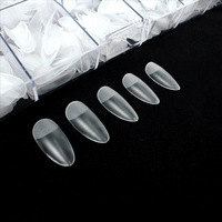 500 faux ongles en gel souple personnalisés, couvrance totale, transparents, pour extension, forme amande