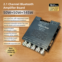 WUZERVON TB21PRO Amplificateur de subwoofer BT amélioré, carte amplificateur 2.1 canaux 50W+50W+145W avec USB