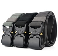 Ceinture tactique pour homme en nylon élastique avec boucle à dégagement rapide en aluminium, logo personnalisé, entraînement, travail, randonnée, EDC