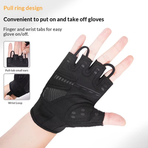 Gants de musculation professionnels personnalisés avec logo pour hommes et femmes - Gants de sport antidérapants rembourrés pour la musculation en salle de sport, haltères, demi-doigts - Product Image 4