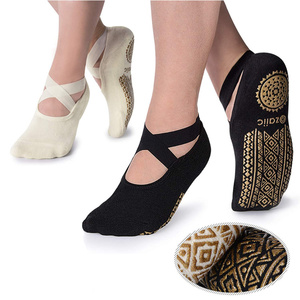 Meias De Algodao De Bandagem Antiderrapantes Fitness Ideais Para Pilates Meias De <span class=keywords><strong>Danca</strong></span> De Bale Puro - Product Image 5