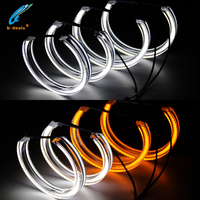 Feux avant LED Angel Eyes en cristal semi-circulaire bicolore 131 mm * 4, DRL lumineux pour BMW E36 E46, nouveaux accessoires d'éclairage automobile