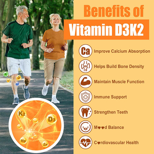 Gomas WXW Vitamina D3 de alta absorción Vitamina D3 y K2 Gummy Vitamin D3 K2 Soporte Movilidad ósea y flexibilidad Gummy - Product Image 6