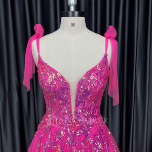 فستان حفلة موسيقية رسمي للنساء على شكل حرف A-line من Jancember HX128 جميل مزين بالترتر - Product Image 4