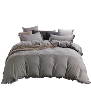 Set di Biancheria da Letto di Lusso in Microfibra con Volant, 3 Pezzi, <span class=keywords><strong>Copripiumino</strong></span> <span class=keywords><strong>Grigio</strong></span>, Misure Queen e King, Vendita all'Ingrosso - Product Image 1