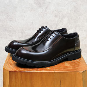 Zapatos Oxford de estilo británico, zapatos de cuero vacuno brillante para hombre, calzado formal de negocios, zapatos de vestir de cuero genuino para hombre - Product Image 6