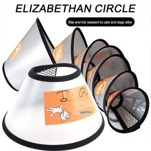 Transparent doux Durable récupération chien chat cou cône cercle réglable E-collier reine <span class=keywords><strong>Elizabeth</strong></span> collier avec serrure - Product Image 2