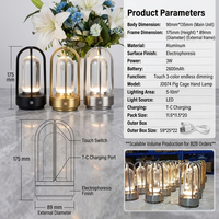 Lampe de table sans fil moderne et minimaliste à LED rechargeable, avec lumière d'ambiance, en aluminium, pour restaurants et hôtels