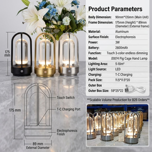 Lampe de table sans fil moderne et minimaliste à <span class=keywords><strong>LED</strong></span> rechargeable, avec lumière d'ambiance, en aluminium, pour restaurants et hôtels - Product Image 5
