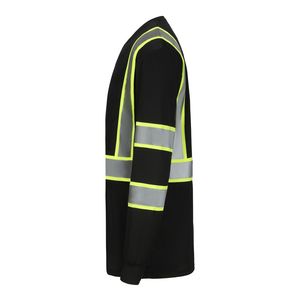 ANSI EN20471 Class 3 Orange <strong>Hi</strong> <strong>Vis</strong> Safety Shirt Big &amp; Tall Long Sleeve Reflective <strong>Workwear</strong> for Construction - Product Image 5