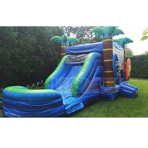 <span class=keywords><strong>Castillo</strong></span> Inflable Comercial para Niños, Combinación de Juegos Acuáticos para Vacaciones en la <span class=keywords><strong>Playa</strong></span>, con Tobogán y Piscina - Product Image 2