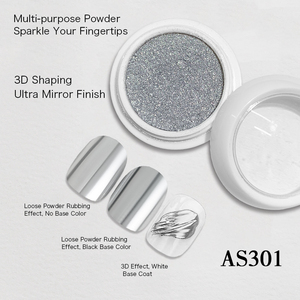 Poudre à ongles effet miroir super brillante en titane, pigment <span class=keywords><strong>chrome</strong></span> effet vague d'eau, paillettes aurore pour vernis gel DIY - Product Image 1