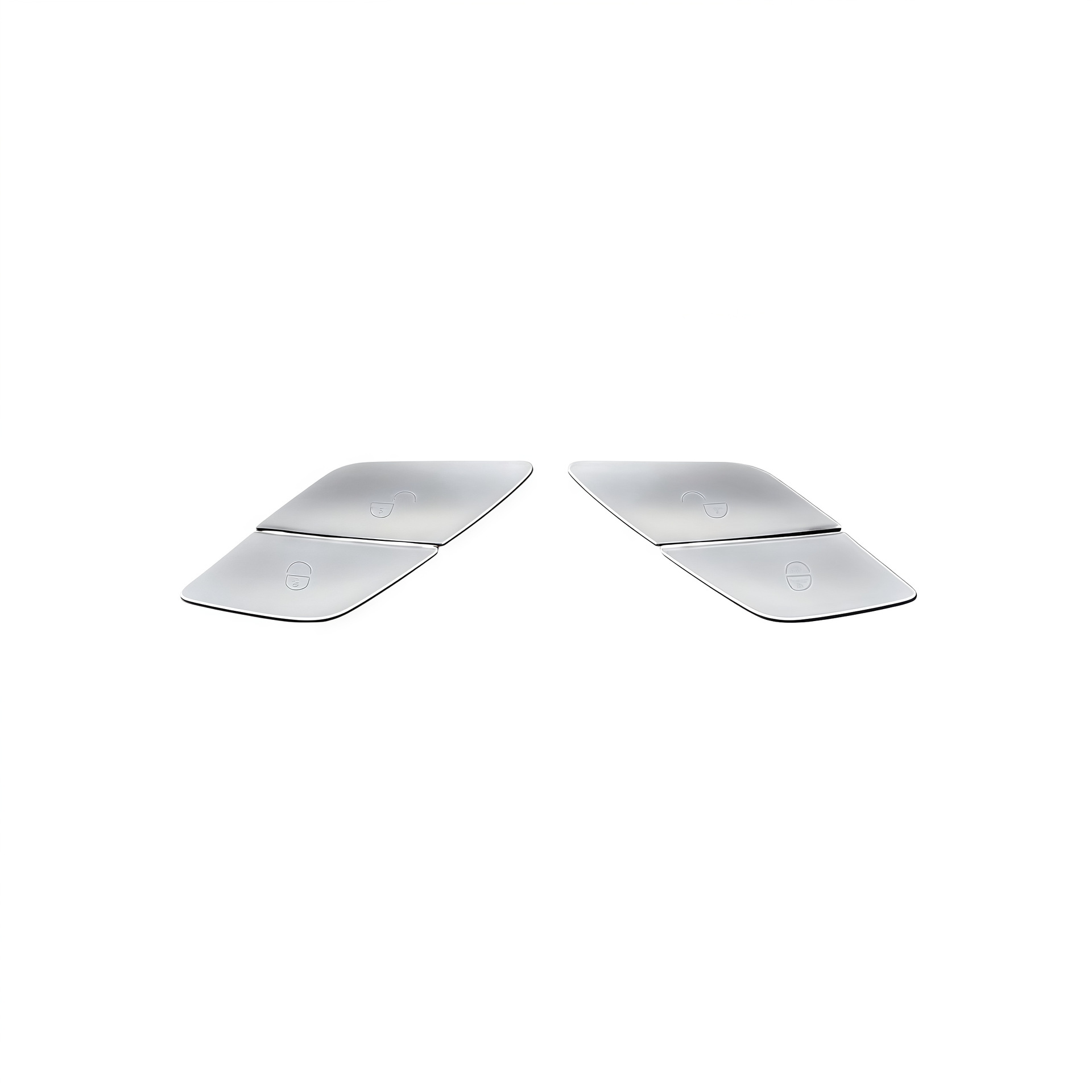 Asiento del conductor y del pasajero [juego de 4 piezas] Plata