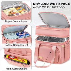 Free sample Cooler <b>Bag</b> Double Compartments Insulated <b>Lunch</b> <b>Bags</b> <b>for</b> <b>Men</b> <b>Work</b> Waterproof Leakproof <b>Lunch</b> <b>Bag</b> with Shoulder Strap - Product Image 6