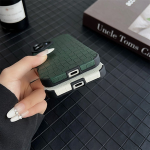 Custodia di protezione per lenti in pelle sintetica moda Croco Texture per <span class=keywords><strong>iPhone</strong></span> 16 15 14 13 12 11 Pro <span class=keywords><strong>XR</strong></span> X XS Max 8 7 Plus <span class=keywords><strong>Cover</strong></span> in TPU morbido opaco - Product Image 6