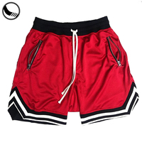Shorts de basketball en polyester rose à fermeture éclair, personnalisables, rétro, de haute qualité, pour hommes, filles, femmes sexy, équipe, maille 5 pouces, vierges