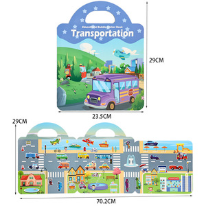 Libro Educativo con Adesivi per Bambini Unisex Certificato EN71, Giocattoli di Carta con Animali, Dinosauri e Scene Oceaniche - Product Image 6