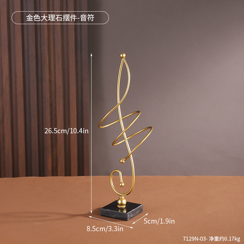 7129N-03-เครื่องประดับหินอ่อนสีทอง-โน้ตดนตรี