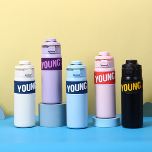 Young Stainless Steel <b>Insulated</b> Tumbler 304 Portable Travel <b>Mug</b> Dual Drink Pop Up For Men Women - Product Image 1