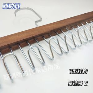 Wood Hanger With 12 Stainless Steel Hooks For Bras And Belts Storage Organizer Rectangle Shape Hook Type - Product Image 5