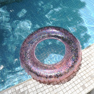 Bouée gonflable transparente à paillettes colorées avec poignées pour enfants, en PVC, directement de l'usine - Product Image 5