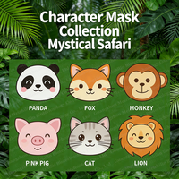 Masque facial animalier de dessin animé très populaire, masque hydratant et nourrissant pour la beauté de la peau des femmes, éclaircissant et anti-âge