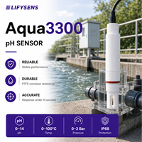 Sensor de pH LIFYSENS Aqua3300 Personalizable con Doble Puente Salino, Núcleo Cerámico Poroso, Pantalla Digital, Opción de Cable de 60m para Agua del Grifo