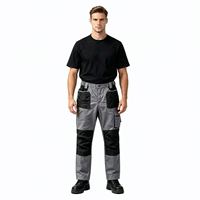 Pantalon travail multi-poches robuste OEM personnalisé genoux renforcés, pantalon cargo taille élastique chantier