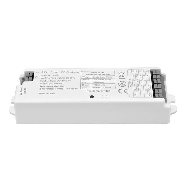 LM051 2.4G 5 in 1 WiFi LED Controller for Single Color CCT RGB RGBW RGB+CCT Led Strip