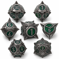 1PC Regal Copper Sapphire Blue Metal Handmade Eco-Friendly DND Dice Set Sharp Edge Polyhedral for Dungeons Dragons RPG Board