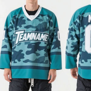 Groothandel Lege Oversized IJshockey Jersey Aangepaste Logo Nummer Meerdere Hockey Uitrusting IJs Kleding Lange Mouw Hockey Jersey - Product Image 6
