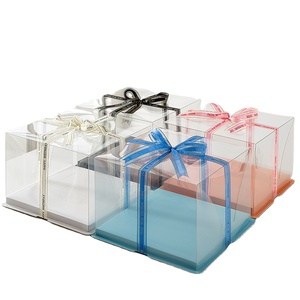 10 "birthday cake box Transparent double height full transparent cake box